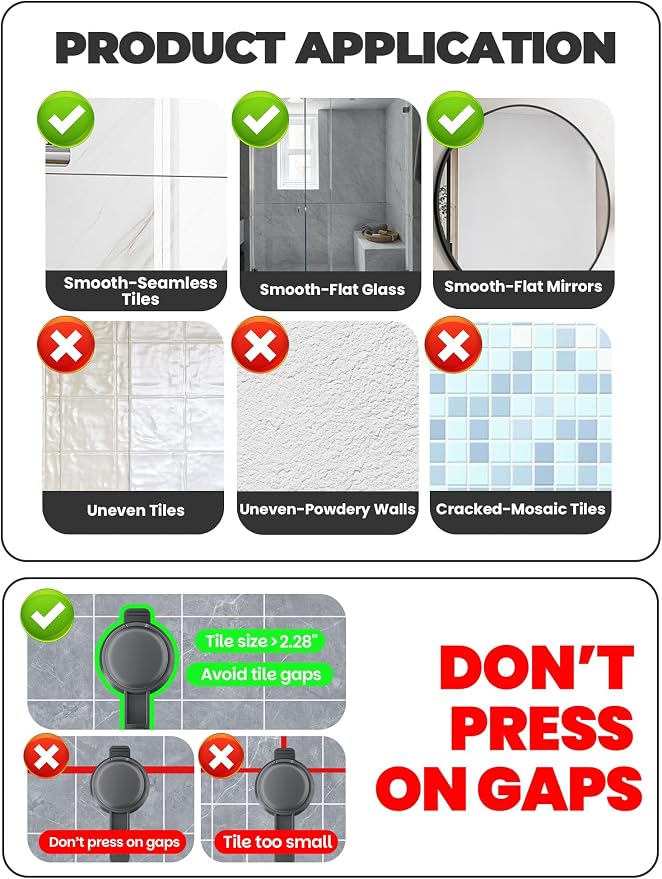 ONXE Shower Caddy Corner,Suction Cup Shower Caddy with Hooks,No Drilling Rustproof Aluminum Bathroom Organizers and Storage,Shelves for Bathroom Accessories Decor (1) - Image 9