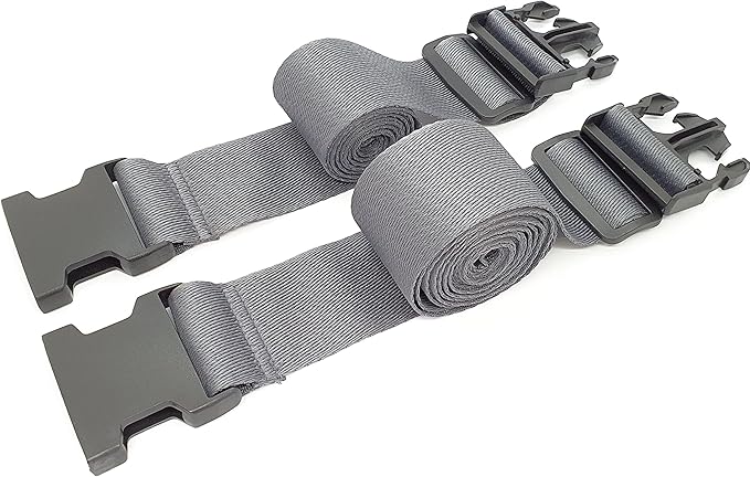 ONE K 2PCS Topper/Memory Foam Mattress Packing Straps for Moving or Storage (100" x 2", Dark Grey)