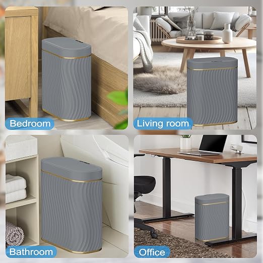 Ogikey Bathroom Small Trash Can with Automatic Touchless Lid, 2.6 Gallon Smart Garbage Can Narrow Waterproof Trash Bin for Bedroom, Office, Living Room - Image 6