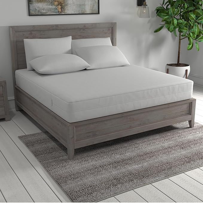 All-in-One Mattress Protector, Zippered Encasement, Water & Stain Resistant, Triple Seal Protection, King, White