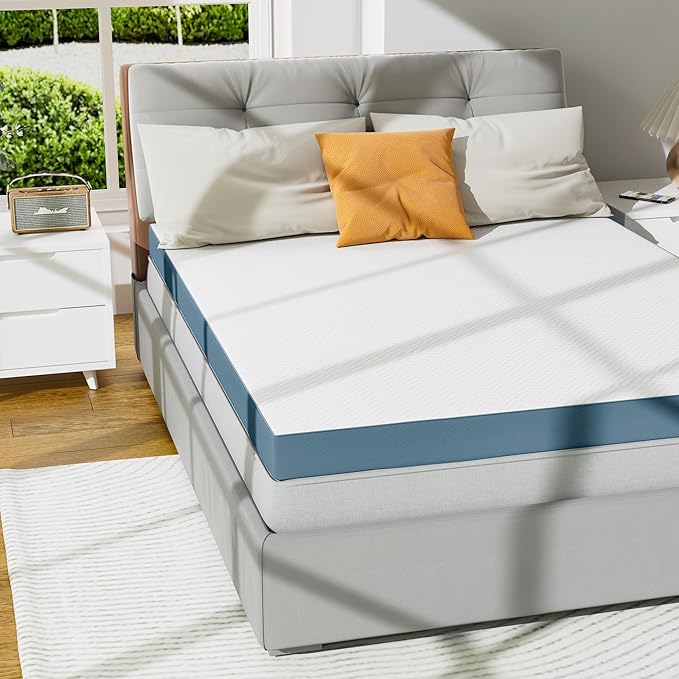 4 Inch Firm Mattress Topper Full Size, Memory Foam Mattress Topper Extra Support, High-Density Memory Foam Bed Topper for Pain Relief, with Removable Soft Cover, CertiPUR-US Certified