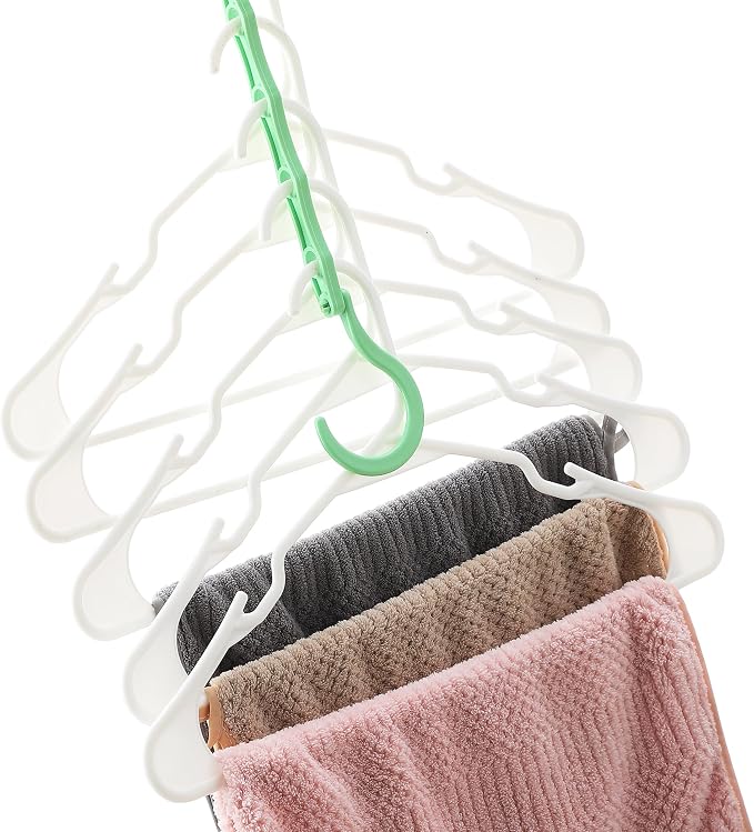 Mr. Pen- Space Saving Hangers for Clothes, 8 pcs, Playful Pop Colors, Plastic Multi Clothes Hangers Space Saving, 5 Slots, 360° Rotating Hooks - Image 8