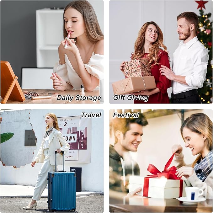 Elegant Gift Jewelry Box with Mirror - 3-Layer Organizer for Earrings, Rings, Necklaces, Ready to Give for Birthday Anniversary Christmas Apricot - Image 8