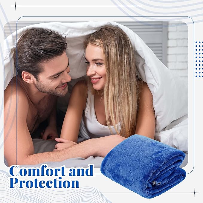 Couples Waterproof Mat Lover Reusable Stainproof Blanket Quiet Easy Use Towel Protector for Adult Multi Functional Bed Sheets Couple Messy Play Pleasure Comfort(Blue,54 x 34 Inch)