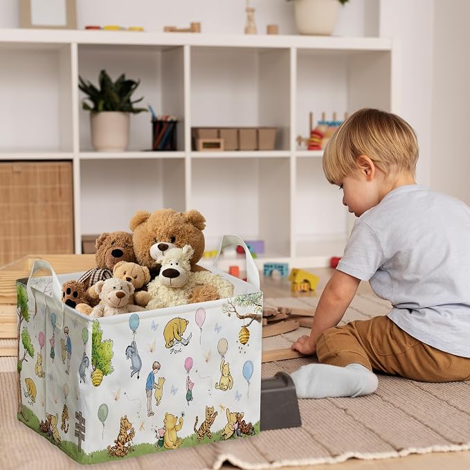 Winnie Basket,the Pooh baby Stuff,Winnie Nursery Decor Laundry Hamper With A Waterproof PECoating, Foldable, Bathroom and Bedroom SetClothes ,Toys Bin, Baby Nursery Hamper Decor - Image 7