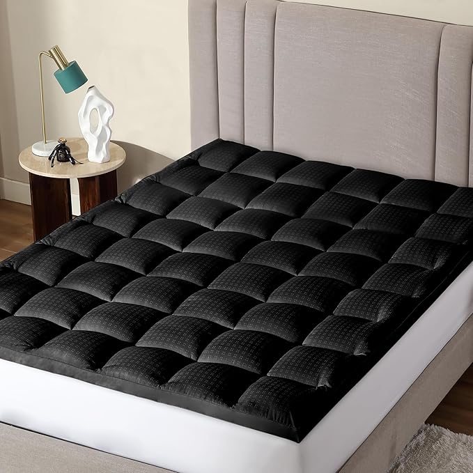 CirclesHome Hotel Collection Twin Size Hybrid Mattress Protector & Pad - Extra Padded, Thick, Plush, & Fitted Mattress Topper for Bed - Comfortable Pillow Top Mattress Cover