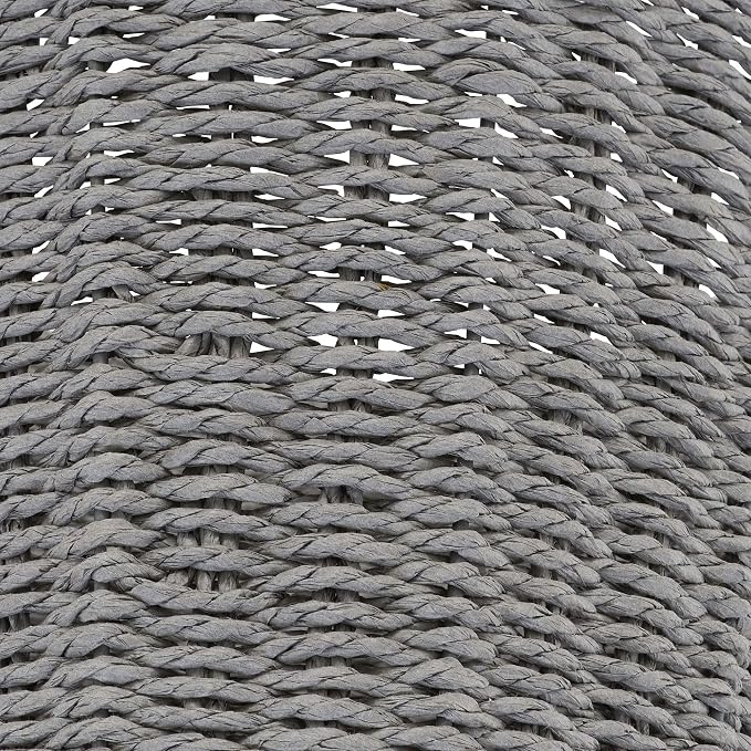 Household Essentials ML-7267 Decorative Wicker Laundry Basket with Handles and Removable Liner | Grey - Image 8