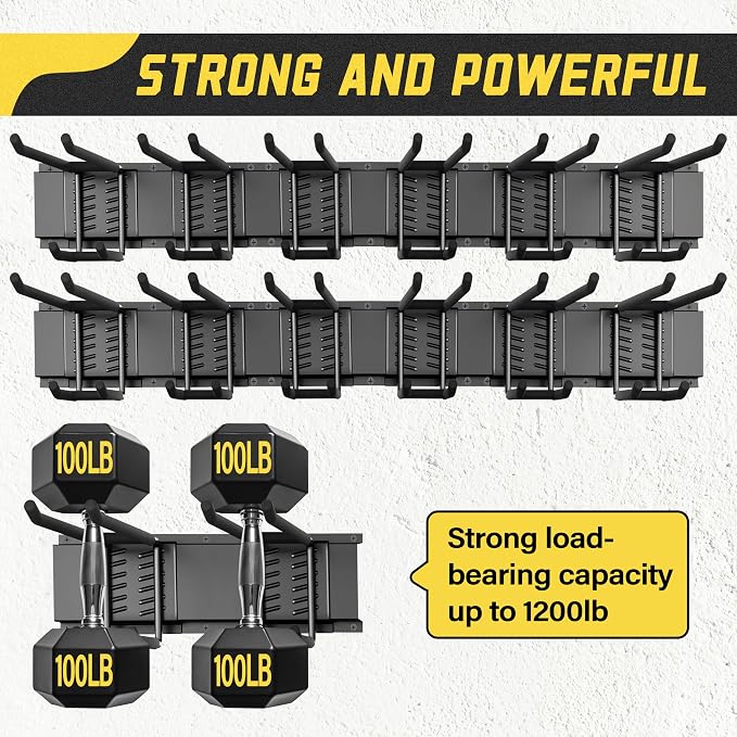 klasit Garage Wall Organizer,21Pack Carries 1200 lbs,Garden Tool Organizer 99in With Large Storage Space,Easy Assembly, Sturdy Design,for Efficient Tool Storage Garage Organization - Image 7