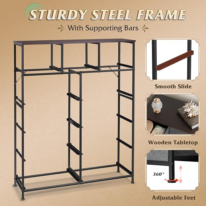WLIVE Tall Dresser for Bedroom, Fabric Dressers Storage Tower, Dresser & Chest of Drawers Organizer Unit with 11 Drawers, Storage Cabinet, Hallway, Closets, Steel Frame, Wood Top, Dark Grey - Image 7