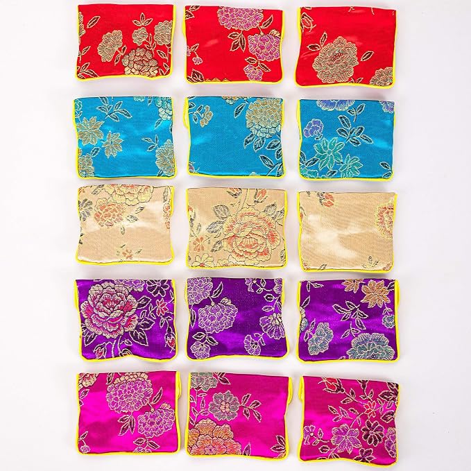 OceeK Travel Jewelry Case,Jewelry Silk Purse Pouch Gift Case, for Women Teen Girl Gifts,Color,Small,15 Pack - Image 9