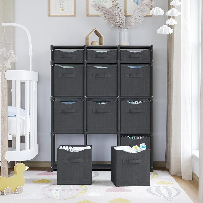 Cube Storage Organizer with Storage Bins Included - The Perfect Closet Organizers and Storage Solution. Includes 12 Storage Cubes, Great For Toy Storage, Closet Storage, Clothes Storage (Pink) - Image 6