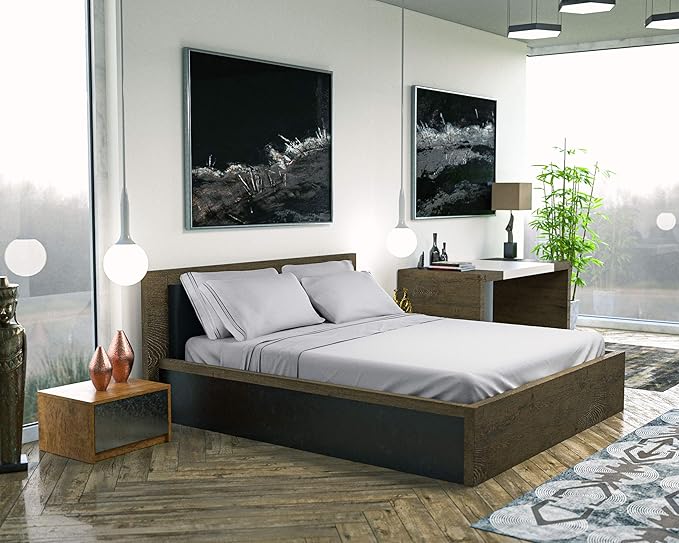 DREAMCARE King Size Sheets Set - 6 pcs Breathable Cooling Bed Sheets - up to 21" Extra Deep Pocket King Sheet Set with Side Pockets - Extra Soft 100% Brushed Hypoallergenic Hotel Luxury Bedding L-Gray