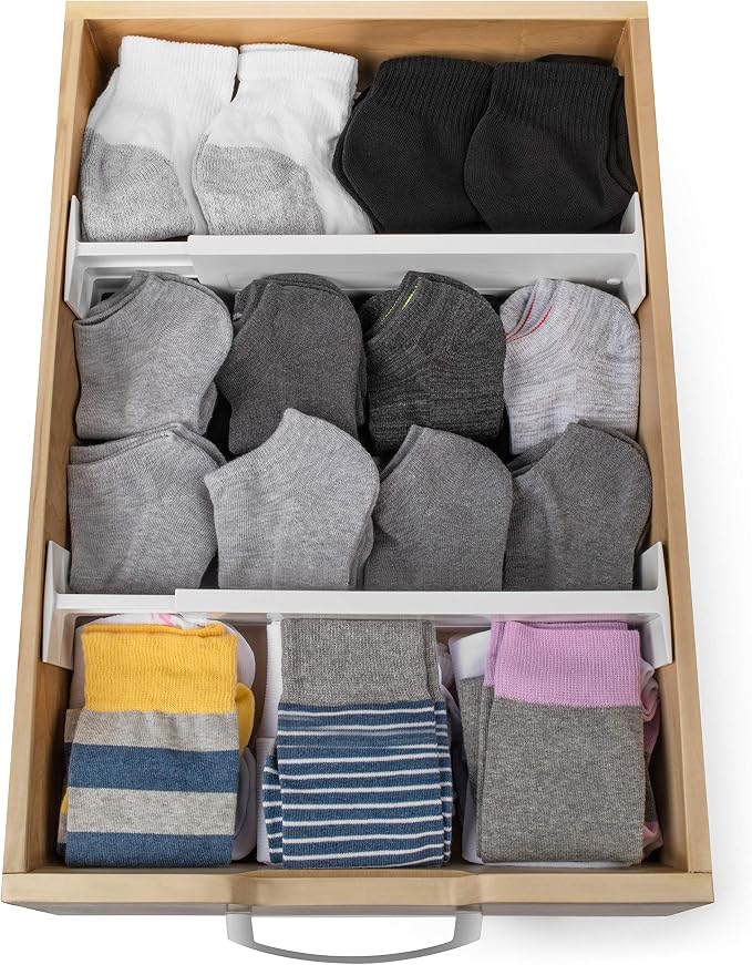 Dial Industries Adjustable Dresser Drawer Clothes Organizer Dividers, Set of 4, 4.5" Deep - Image 5