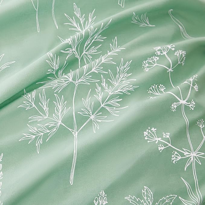Love's cabin Sage Green Comforter Set Twin - Twin XL Size Comforter Set Dorm Bedding, 2 Pieces Cute Floral Bedding for Women, Soft Reversible Flowers Comforter, 1 Comforter & 1 Pillow Sham