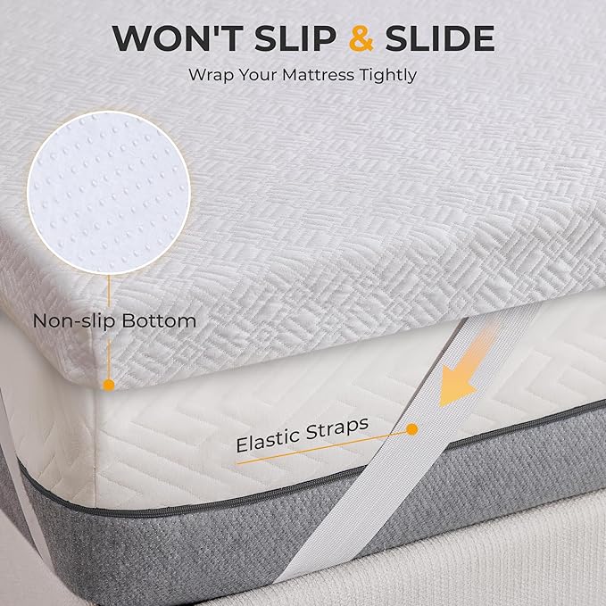BDEUS 3 Inch Mattress Topper Twin Size, Soft Memory Foam for Back Pain Relief, Breathable Bed Topper with White Cover, CertiPUR-US Certified