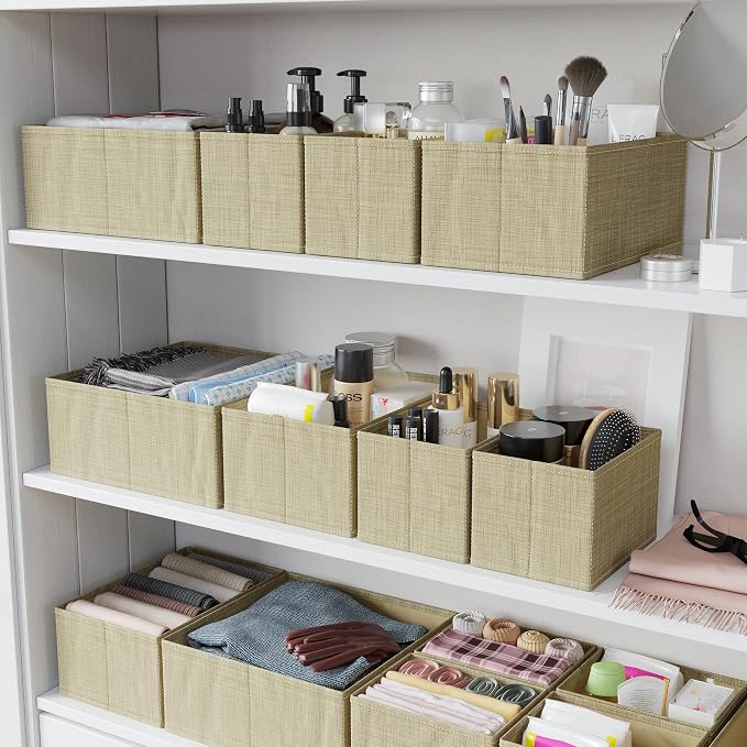 Drawer Organizer Clothes Set of 12 Beige - Dresser Organizer For Nursery, Bedroom, Closet - The Perfect Baby Clothes Organizers and Storage & General Nursery Organization or Dresser Drawer Organizers - Image 6
