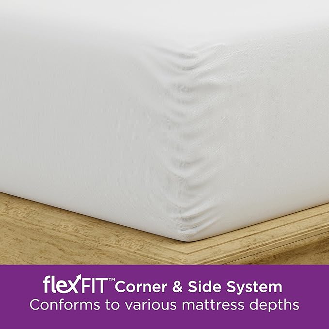 AllerEase Ultimate Cotton Top Allergy Protection and Comfort Zippered Mattress Protector Queen, White