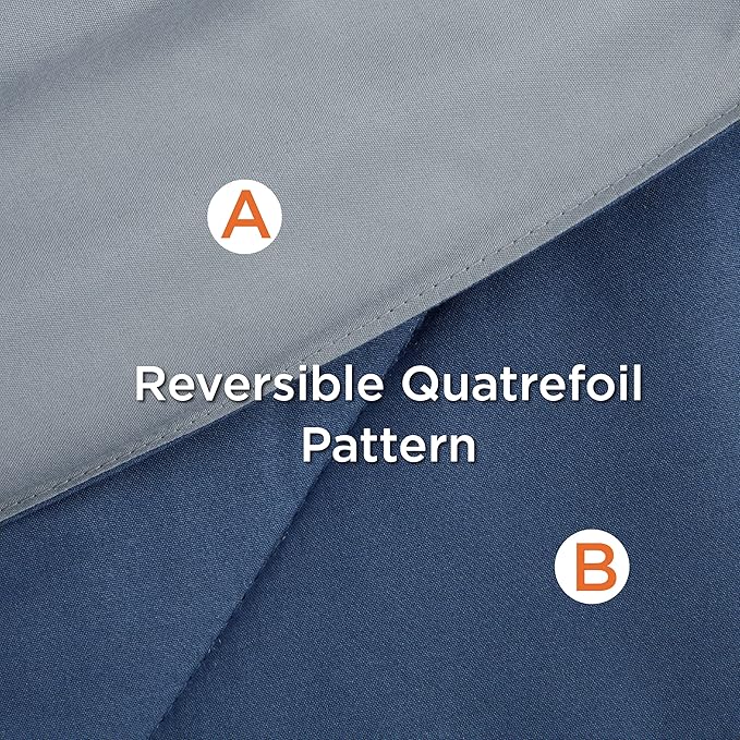 Bedsure Twin XL Comforter Set - 5 Pieces Reversible Navy Bedding, Twin XL Size Bed Set for All Seasons, Bed in a Bag with Down Alternative Comforter, Sheets, Pillowcase & Sham