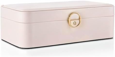 Vlando 2-Layer Jewelry Box,Valentines Day Gifts for Her Jewelry Organizer for Women Removable Jewelry Tray for Earrings Necklace,Gift Ideas,Birthday Graduation Gifts Apricot Pink - Image 8