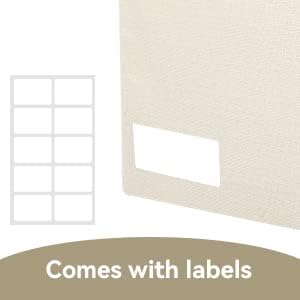 Bagnizer Large 42 Quarts Collapsible Stackable Storage Bins Cube with Lids [3-Pack] Foldable Fabric Linen Storage Boxes, Closet Organizer Baskets with Label for Home (16.7 x 12 x 12, Beige) - Image 4