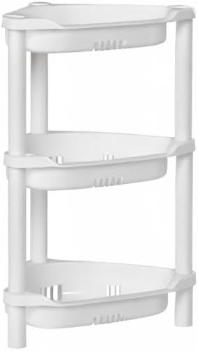 ELYKEN 3 Tier Shower Caddy Organizer Shelf Corner, 14.4 x 11.2 x 22.4 Inches, Rustproof, Plastic Shower Rack Stands for Inside Bathroom, Bathtub, White - Image 9