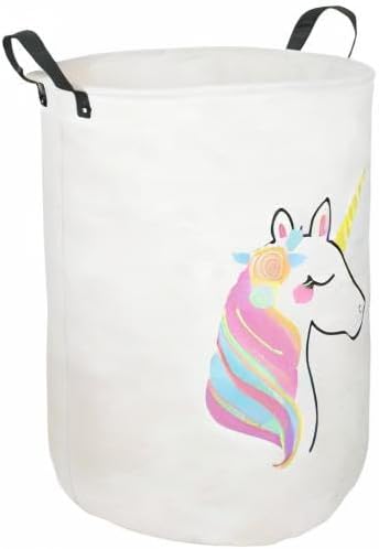 Collapsible Kids Laundry Basket Clothes Hamper, Foldable Storage Organizer Bin, Toy Clothes Storage with Handles for Boys Girls Bedroom, Room Decor Unicorn - Image 8