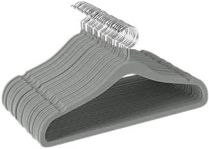Utopia Home Velvet Hangers 50 Pack – Luxury Non-Slip Slim Pant & Coat Hangers, Strong Space-Saving Clothes Hangers with Pants Bar and 360° Swivel Hook – Grey - Image 4