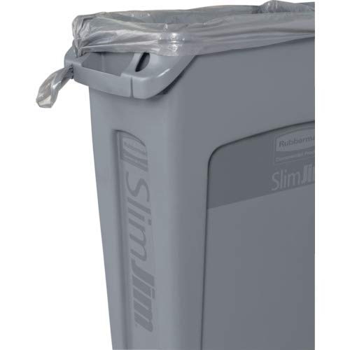 Rubbermaid Commercial Products Slim Jim Plastic Rectangular Trash/Garbage Can With Venting Channels, 23 Gal, Black, for Kitchen/Office/Workspace, Pack of 4 - Image 7
