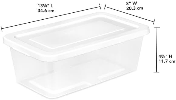 Sterilite 6 Quart Clear Storage Bins with Lids, 18-Pack Plastic Storage Containers, Clear Stackable Storage Bins Box for Closet, Garage, Classroom, Home Organization and Storage, Cloth Included - Image 4