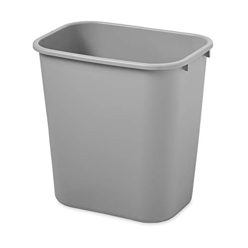 Rubbermaid Commercial Products Wastebasket/Trash Can, 7-Gallon/28-Quart, Gray, Plastic, for Bedroom/Bathroom/Office, Fits Under Desk/Sink/Cabinet, Pack of 12 - Image 3