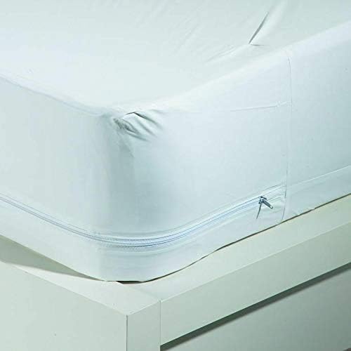 Twin Size Zippered Mattress Cover Encasement Vinyl Water Resistant Protector 75" X 39" New and Improved Now 12" Wide