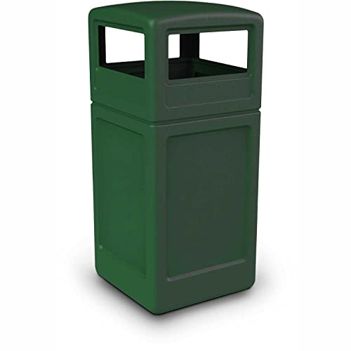 Commercial Zone-73295399 PolyTec 42 Gallon Square Waste Container with Dome Lid Color: Green - Image 2