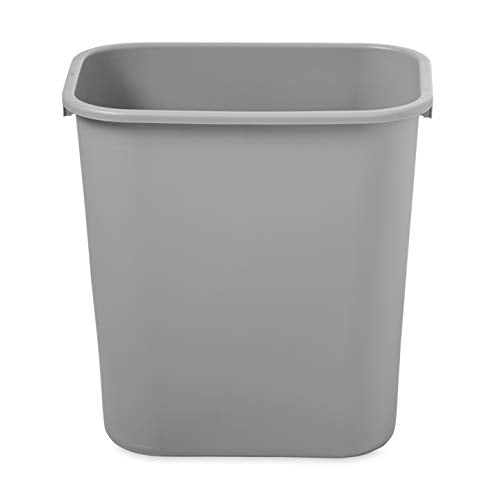 Rubbermaid Commercial Products Wastebasket/Trash Can, 7-Gallon/28-Quart, Gray, Plastic, for Bedroom/Bathroom/Office, Fits Under Desk/Sink/Cabinet, Pack of 12 - Image 2