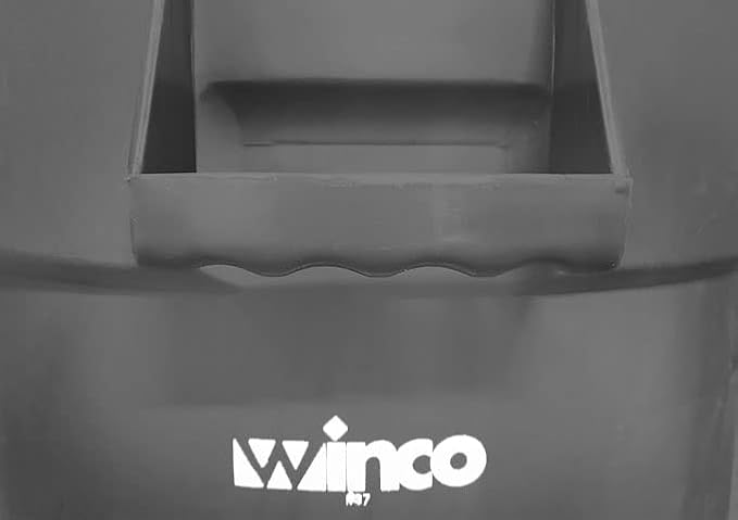 Winco Heavy-Duty Round Waste Container/Trash Can, 44 Gallon, Gray - Image 2