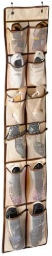 KEEPJOY Over The Door Shoe Organizer,Hanging Shoe Organizer 12 Mesh Pockets Shoe Organizer for Closet,Works Well for Men and Woman Kids Shoes Storage, 57.5×12.6inch(Beige) - Image 8