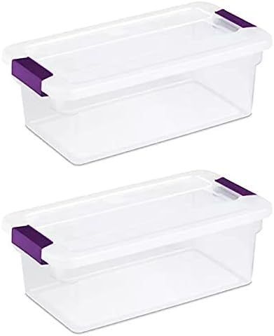 Sterilite 6 Quart ClearView LatchTM with Sweet Plum Handles, Pack Of 2 Containers - Image 2