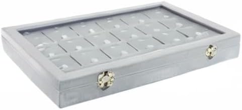 Jewelry Box Necklace Organizer Tray (Grey) Necklace Display Case for Storage Jewelry Display Stand 24 Slot Pendant Holder for Women - Image 13