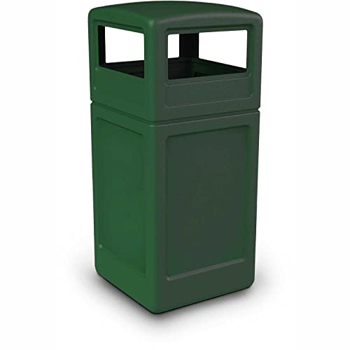 Commercial Zone-73295399 PolyTec 42 Gallon Square Waste Container with Dome Lid Color: Green - Image 3