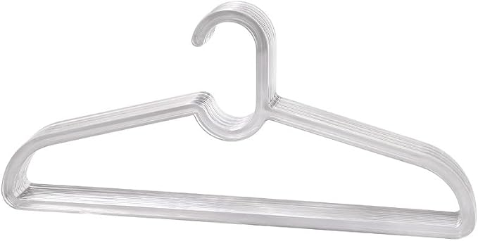 Clothes Hangers 30 Pack, 16" Heavy Duty Coat Hanger, Clear Acrylic Hangar, Non-slip Short Neck Hanger for Closet, Space Saving Slim Thin Perchas for Adult Suit, T-shirt, Jacket, Dress, Blouse Clothing - Image 9