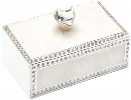 LASODY Diamond Crystal Jewelry Storage Box for Rings Earrings Necklace Treasure Chest Organizer Jewelry Keepsake Gift Box Case for Girl Women (Diamond Rectangle Silver Plating) - Image 9