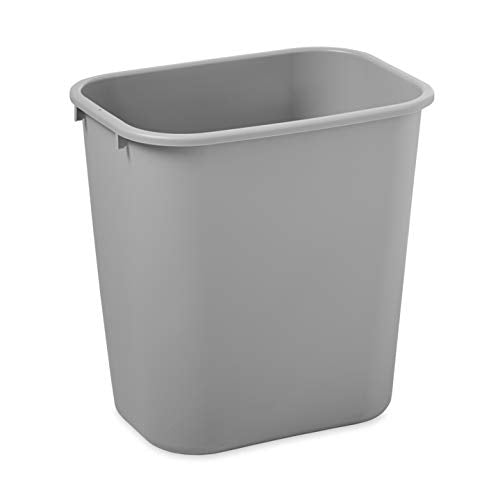 Rubbermaid Commercial Products Wastebasket/Trash Can, 7-Gallon/28-Quart, Gray, Plastic, for Bedroom/Bathroom/Office, Fits Under Desk/Sink/Cabinet, Pack of 12 - Image 4