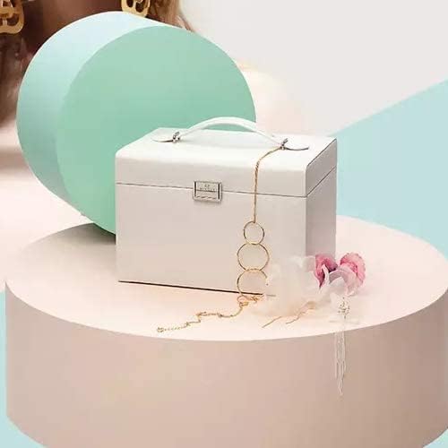 Vlando Mirrored Jewelry Box Organizer, Leather Jewelry Storage Case, Necklaces Earrings Rings Brackets Box Holder, Pearl White - Image 10