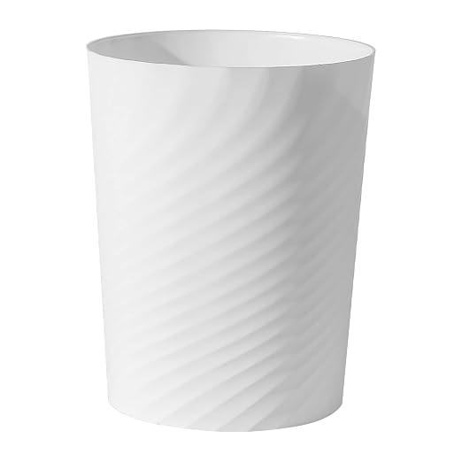 UUJOLY Plastic Small Trash Can Wastebasket, Garbage Container Basket for Bathrooms, Laundry Room, Kitchens, Offices, Kids Rooms, Dorms, (White, 1.8 Gallon) by UUJOLY