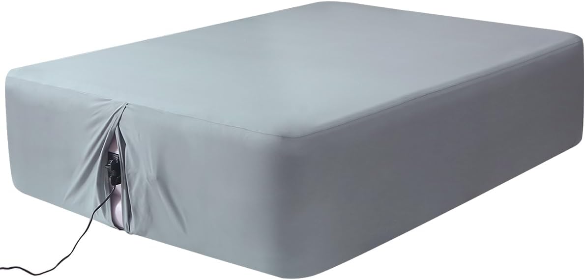 Fitted Sheet for Full Size Air Matress, with 18-24 Inch Extra Deep Pocket, Soft Breathable Air Mattress Sheet Cover for Inflatable Bed, Grey