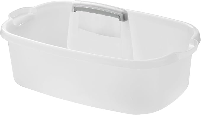 ALINK Plastic Cleaning Storage Caddy with Handle, Large Shower Caddy Basket Organizer for Dorm, Bathroom, Tool, Garden, Kitchen, Cleaning Supplies - Clear by ALINK