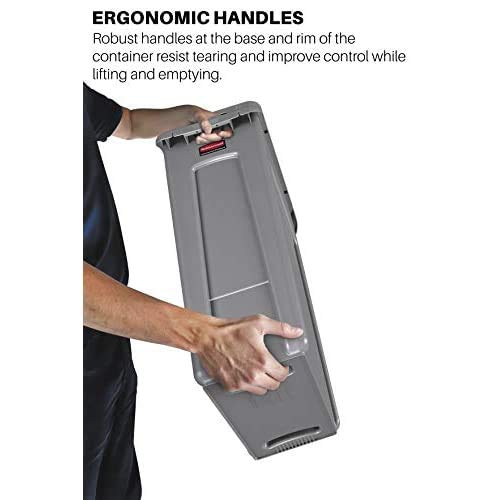 Rubbermaid Commercial Products Slim Jim Trash Can Waste Bin with Venting Channels, Gray, for Kitchen/Office/Workspace, Pack of 4 - Image 4