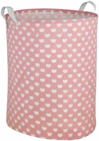 MAIZMZ Pink Laundry Basket Kids Hamper Storage Bins Girls Nursery Hamper Waterproof Organizer Toy Box Large Canvas Collapsible Chest for for Bedroom,Clothes Organizer Basket,Toys Bin,Room Decor - Image 10