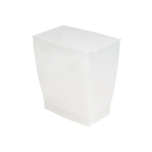 iDesign Small Plastic Bathroom Trash Can, Slim Rectangle Garbage Bin for Bedroom, Office, Dorm, 4-Pack, Frost - Image 9