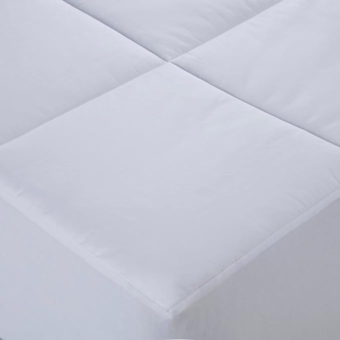 Cottonpure 500 Thread Count Sustainable Overfilled Self-Cooling 100% Cotton Fill and Cover Mattress Pad, California King, White