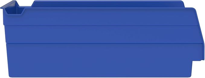 Akro-Mils 30150 Plastic Shelf Bins, Heavy Duty Storage Bins for Garage, Closet, and Drawer Organization, 12" x 8" x 4", Blue, 12-Pack - Image 9